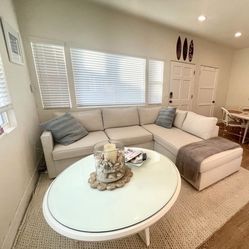 West Elm Harris Couch Sectional  - material: eco weave, color: oyster