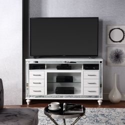 White TV Stand with Power