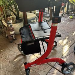 Nitro Aluminium Rollator Red Tall Height 