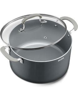 BEZIA 12QT Non Stick Stock Pot with Lid, Ceramic Big Cooking Pot for Soup