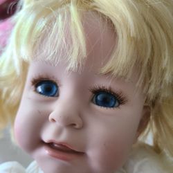Adora Realistic Baby Doll Toddler Blonde Hair Blue Eyes  Teeth , pink Doll Clothes