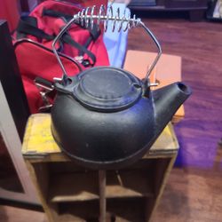 Retro Large Cast Iron Teapot Kettle - HEAVY