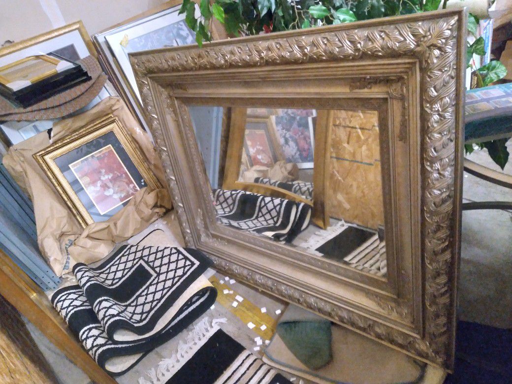 Large Gold Wall Accent Mirror