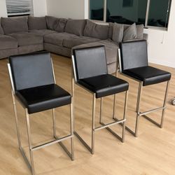 3 Barstools - Black