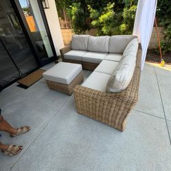 New Outdoor Patio Furniture HDPE Wicker Sectional Set