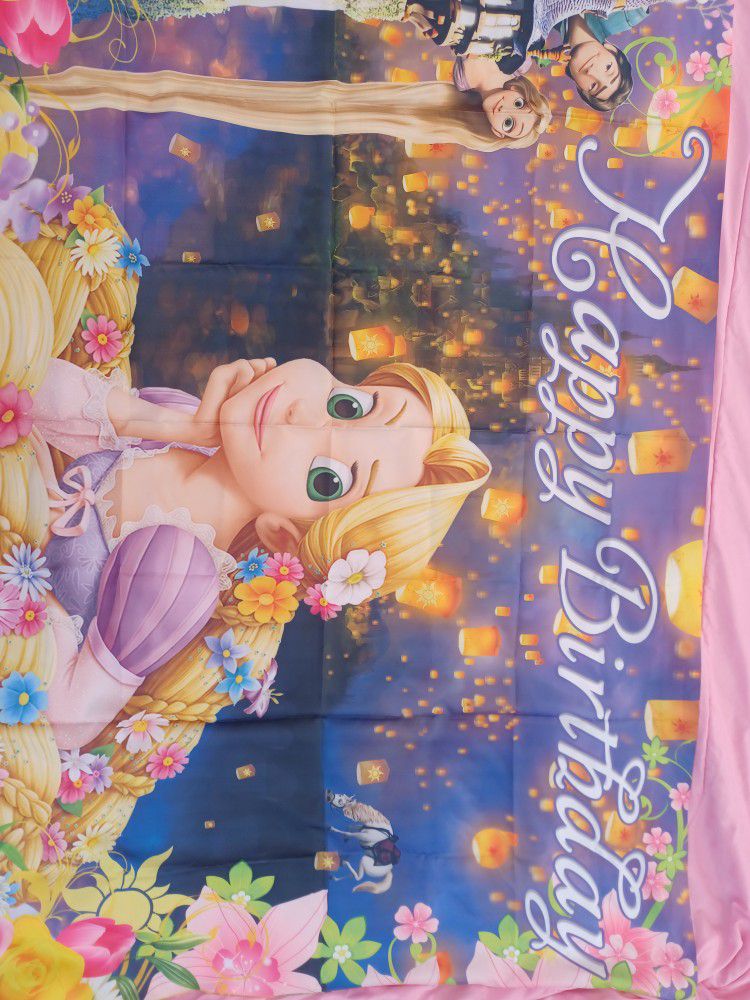Rapunzel Banner Happy Birthday