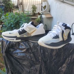 Nike Low 5Tb White Black And Gold                          Size 10 Men