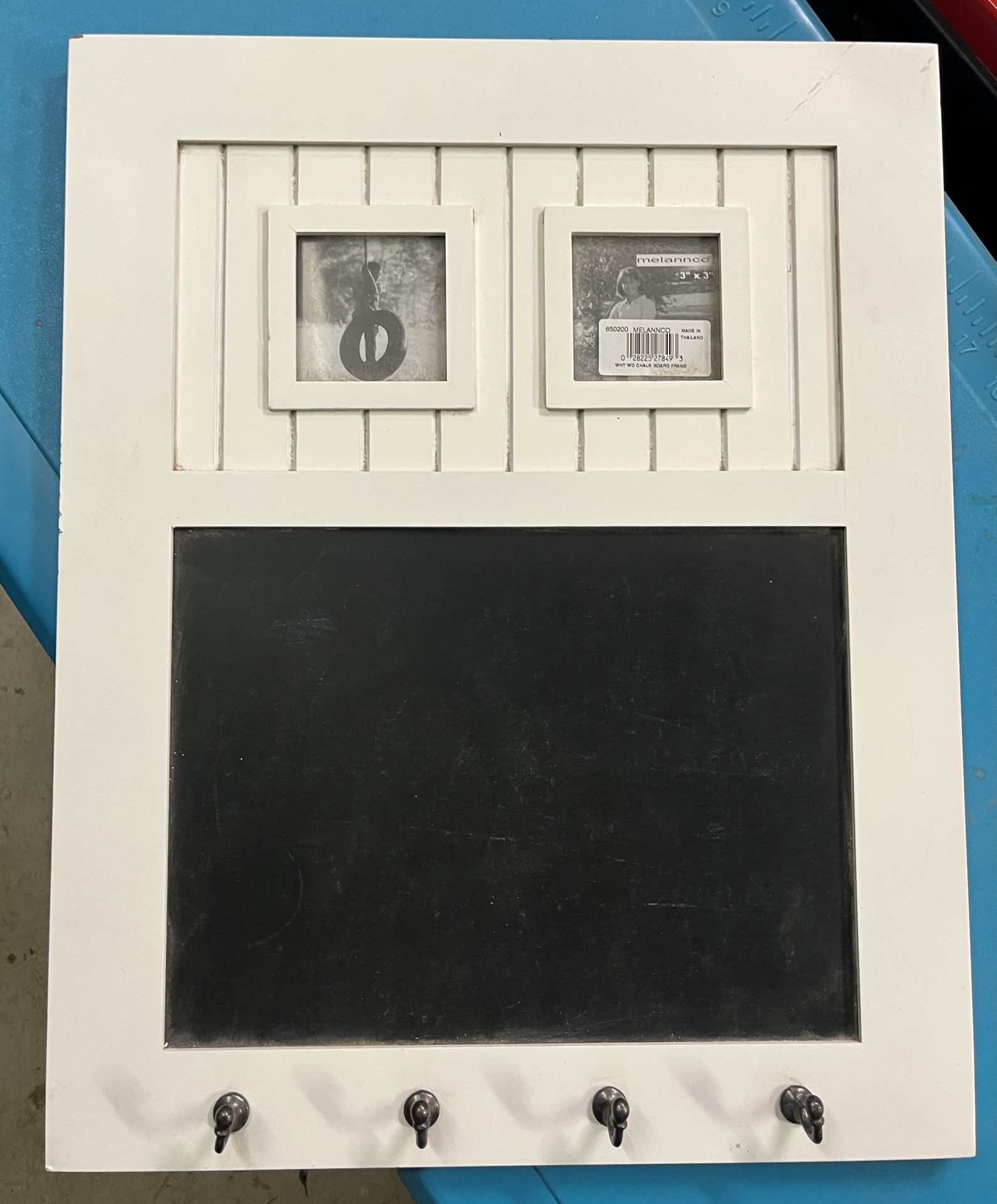 Chalk board frame with hooks