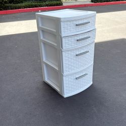 White Sterilize Plastic 4 Drawer Light Weight Craft Clothing Storage 