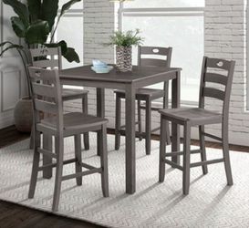 Brand New Grey 5pc Counter Height Dining Table Set