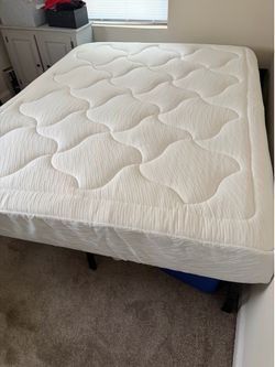 Queen Zinus Memory Foam Mattress + Metal Bed Frame Bundle - $50