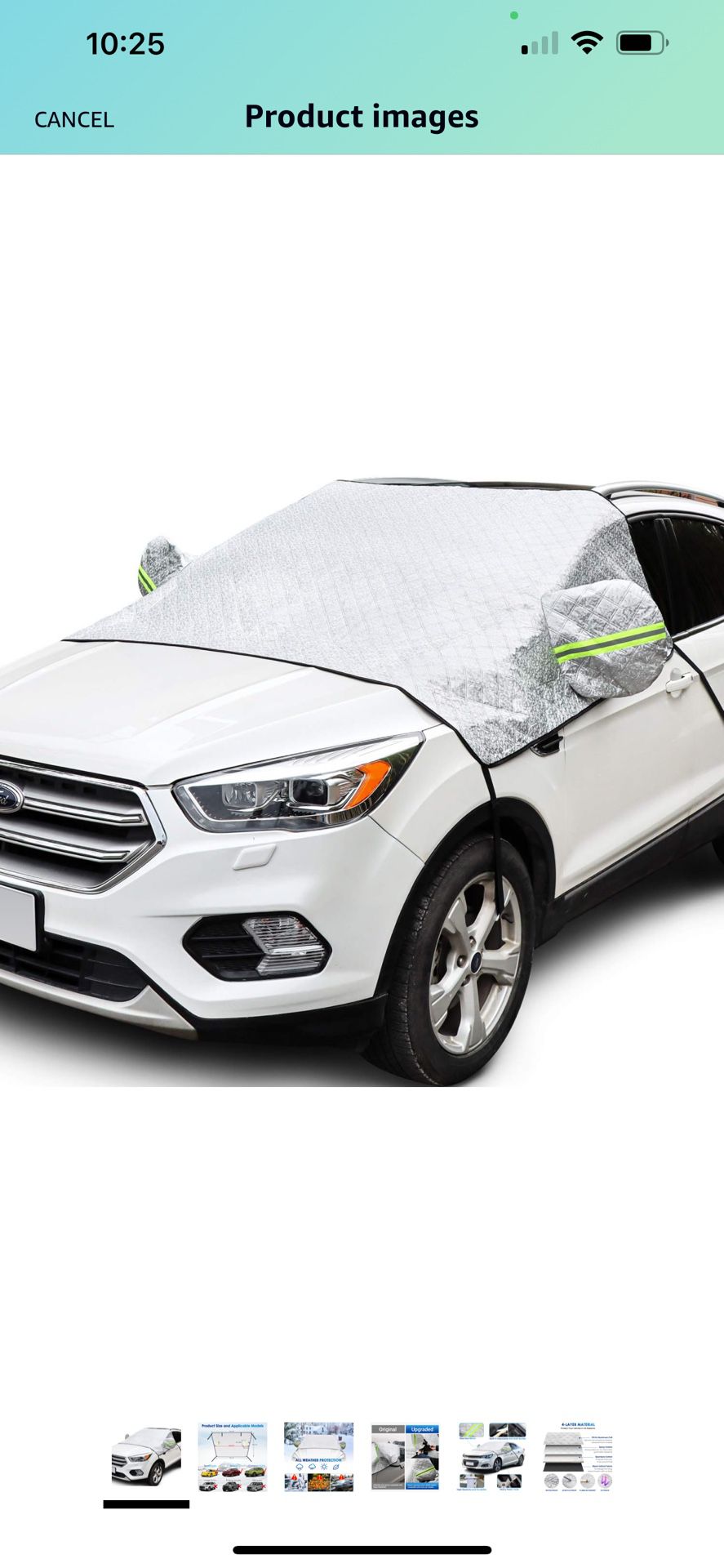 Windshield Cover for Ice and Snow, Car Windshield Snow Cover 4-Layer Protection for Snow, Ice, UV, Frost Wiper & Mirror Protector, Windproof S