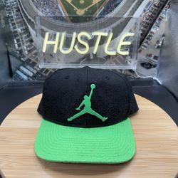 Air Jordan Jumpman Youth Boys Green/Black Snapback Adjustable Hat Cement Pattern