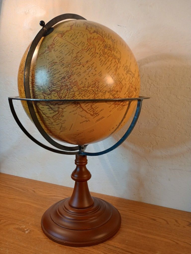 Terrestrial 12" Table Globe On Wooden Base
