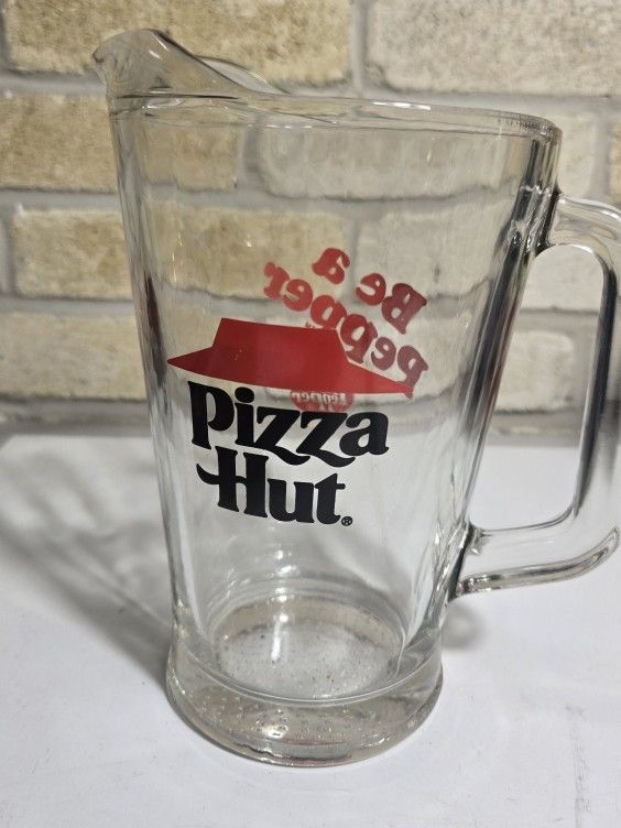 Vintage Pizza Hut Glass Pitcher 