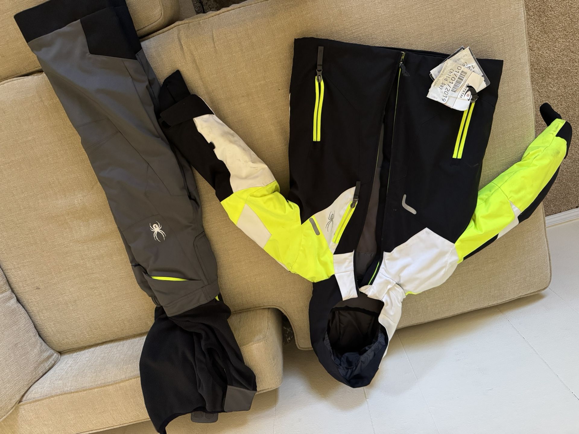 Boys Spider Ski Coat And Matching Pants