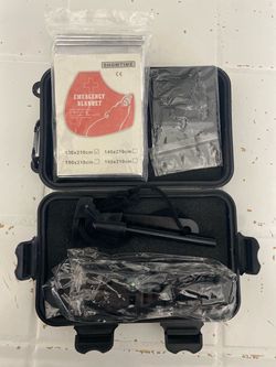 Survival Kit In Waterproof Plastic Case With Foam Perfect to throw in car / camping outdoors includes black credit card tool Emergency blanket Flint a