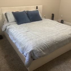Queen Size Bed frame AND Mattress 