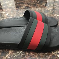 Gucci Pursuit 72 Sport Slide Mens Size US 7 in Black Nero Green Red Authentic 