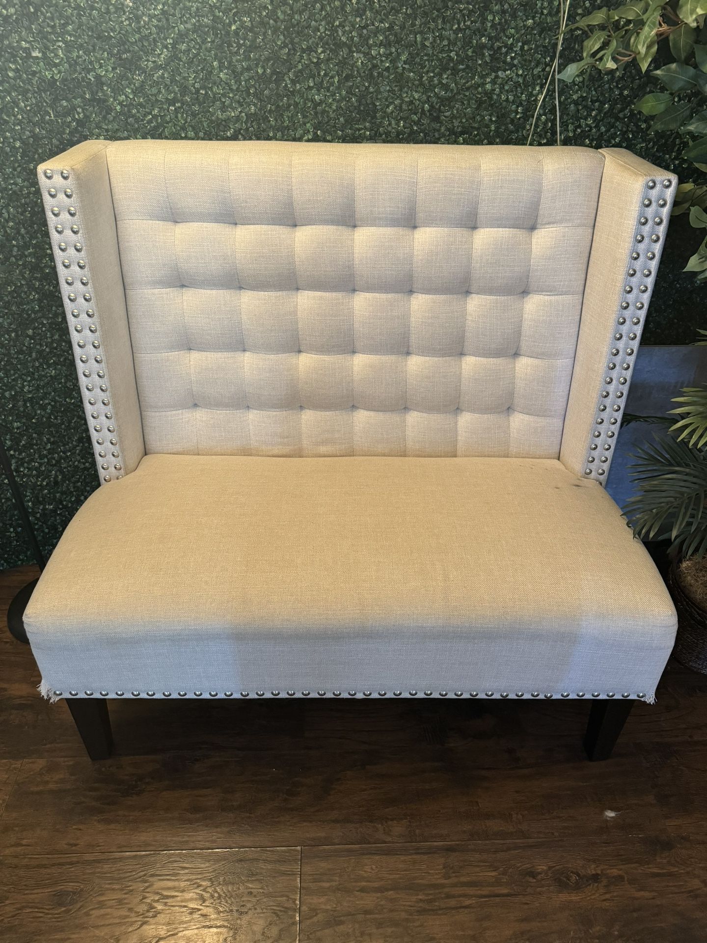 Cream mid century loveseat Sofa