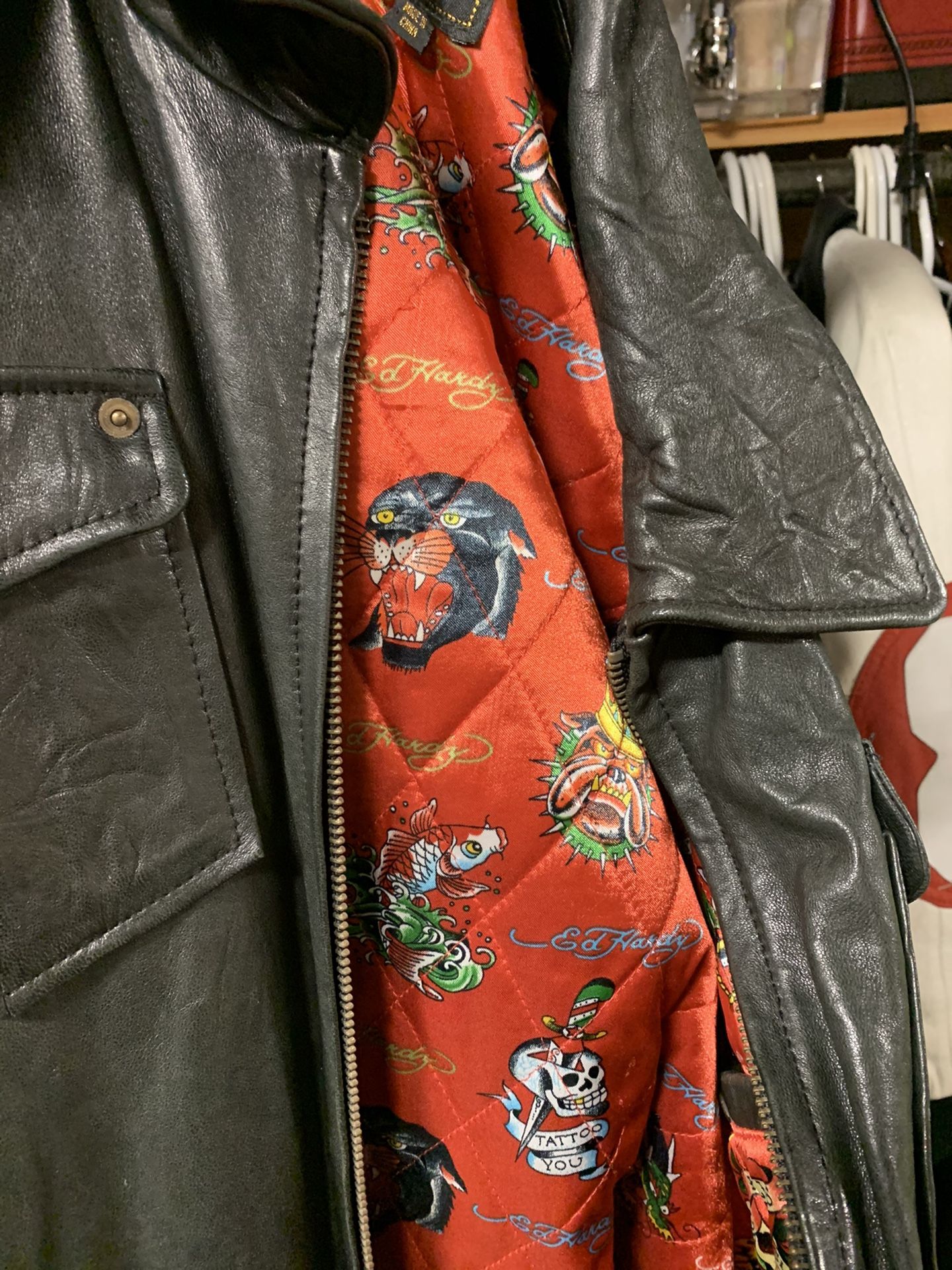 Original ed hardy leather jacket