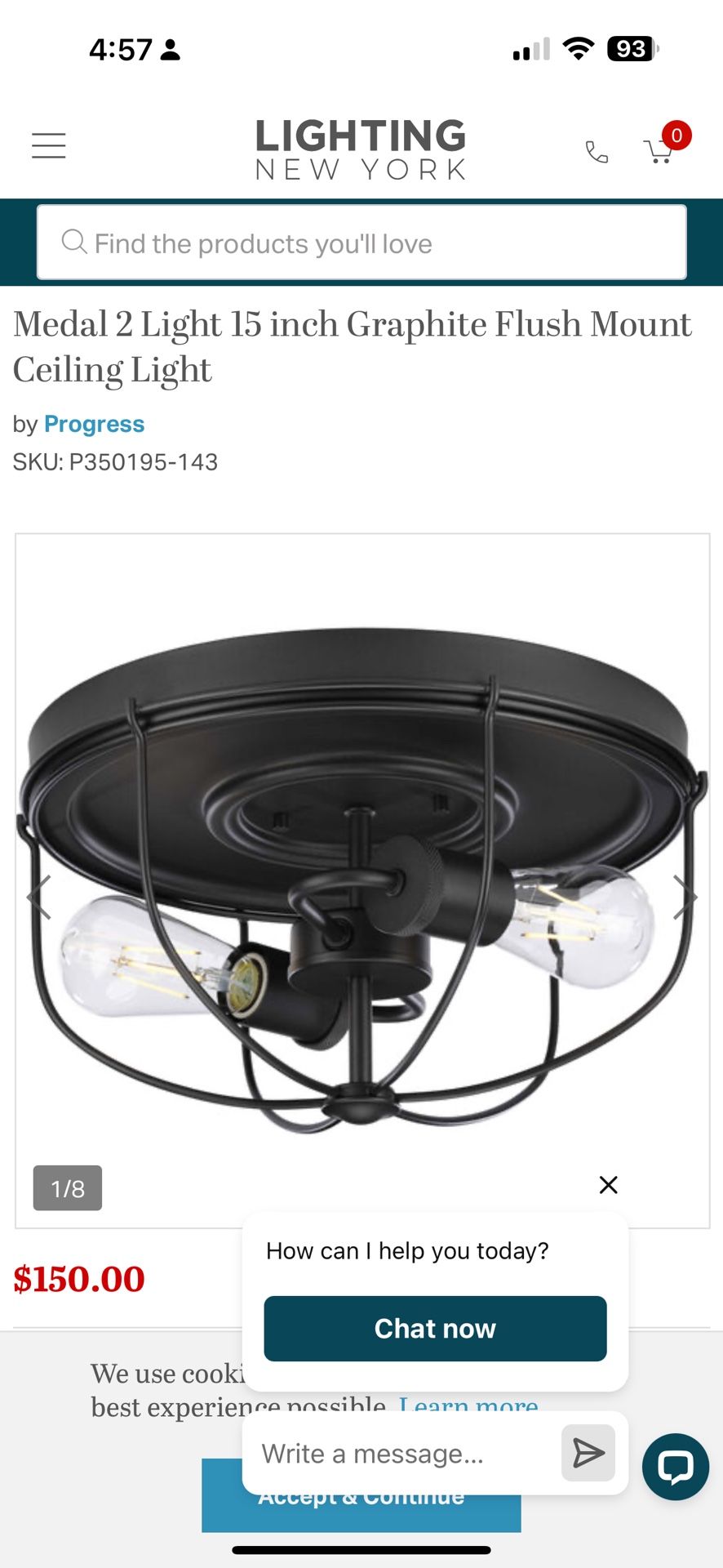 Medal 2 Light 15 inch Graphite Flush Mount Ceiling Light