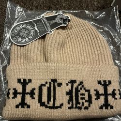 Tan chrome Heart Beanie