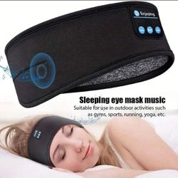 Eye Mask Side Sleeper with Ultra Thin HD Speakers Wireless Bluetooth Headset Headphone Headband Earphone for Side Sleeping Sports Travel Music Sleep B
