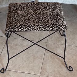 Animal Print Ottoman Or Seat For Vanity