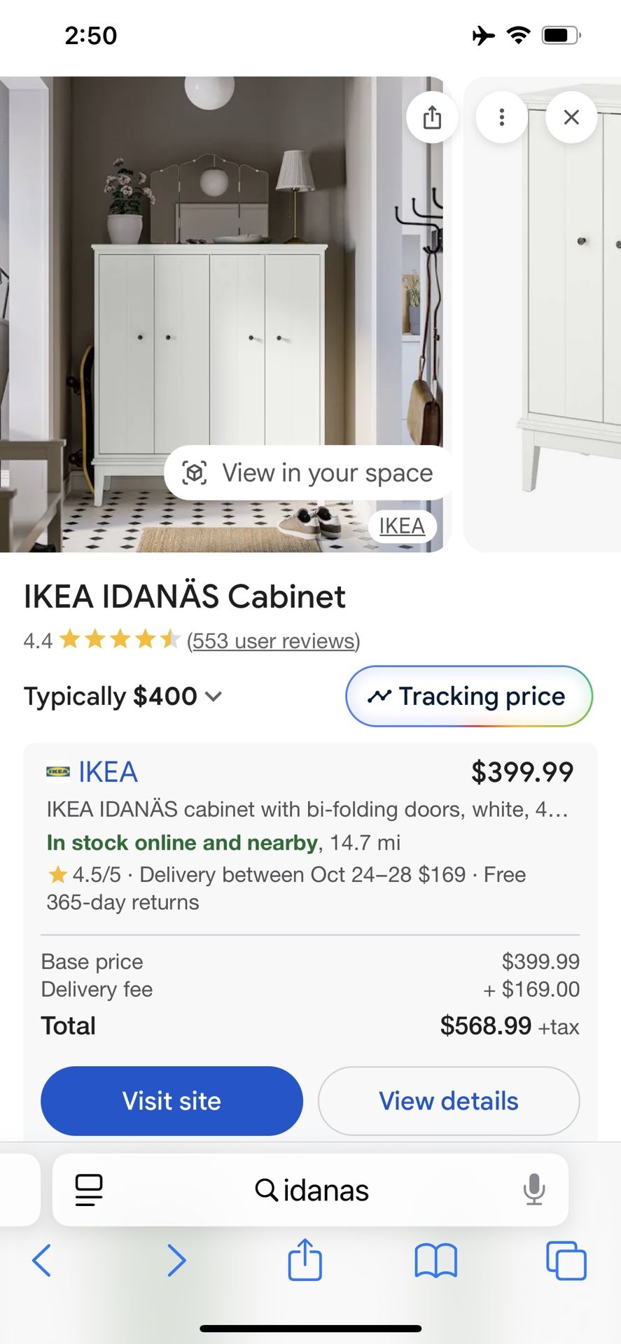 IKEA Idanas Cabinet With Bi-folding Doors