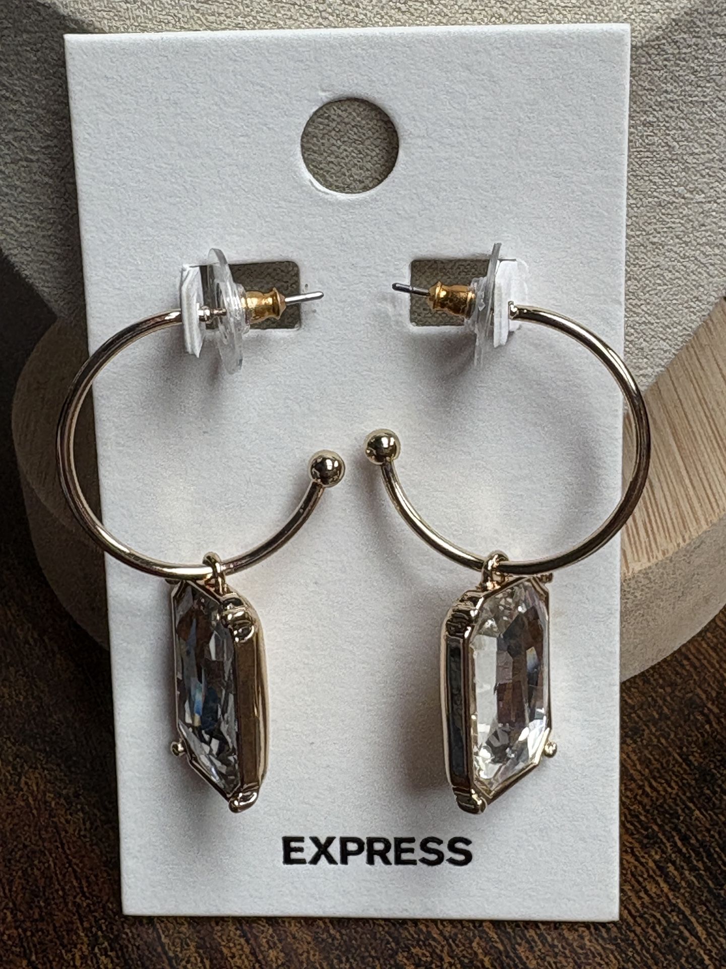 Express Gold and Silver Earrings with Crystal Elegance