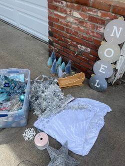 Blue and silver Christmas decor