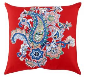 18 in. x 18 in. Galina Chili Outdoor Throw Pillow