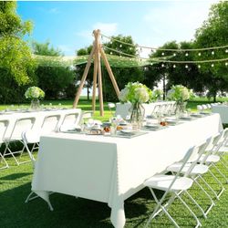 10 Pack White Folding Chairs, Portable Party Chairs, Plastic Folding Chair,Stackable Commercial Seats with Steel Frame for Office Wedding Party Patio