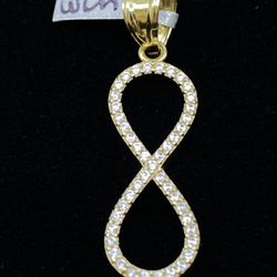 $200 Yellow Gold W Zirconia Infinity Sign Charm