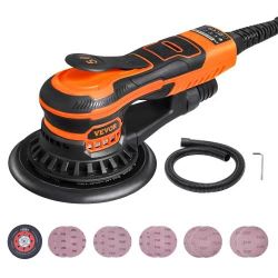 234*Random Orbital Sander 6-Inch, 350W Brushless Orbital Sander, 10,000 PRM 6 Variable Speed Electric Palm Sander with 10PCS Sandpapers, Dust Connecto