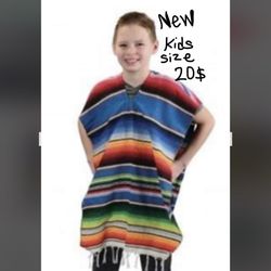 MEXICAN  ZARAPE / GABAN / PONCHO  FOR KIDS   NEW 20$ 