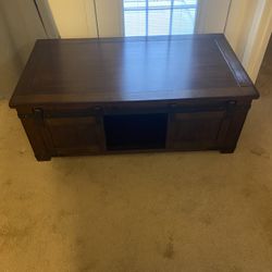 Large Coffee Table With Two Barn Doors