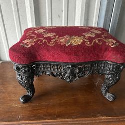 Antique Needle Point Footstool