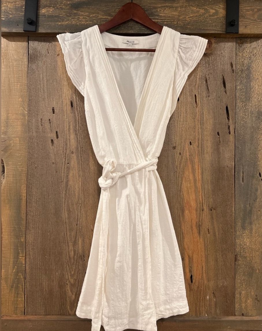 White Madewell Wrap Dress Medium