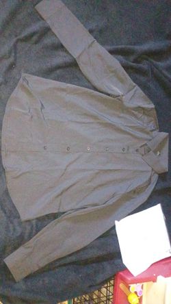 All black men's dress up shirt size large