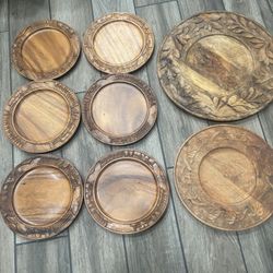 Assorted Wooden Plates