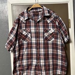 New Plains Western Wear Button Down Short Sleeve Shirt 