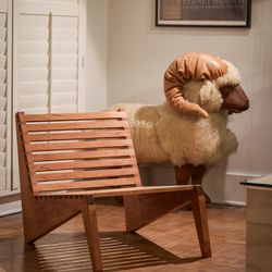 African Mahogany Kangaroo mid-century modern chair