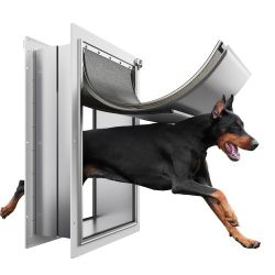 EILLION XL Pet Door for Wall Dog Door, 3-Flap XLarge Doggie Door for Exterior Wall, All-Metal Frame