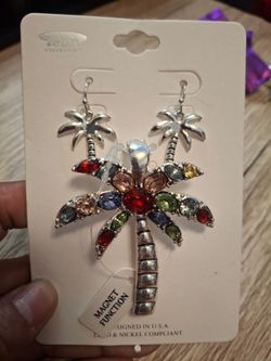Palm Tree pendant and Earrings Set