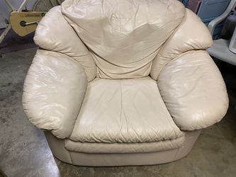 Leather Chair Blush White