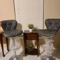 2 Gray Bar Stools Brand New