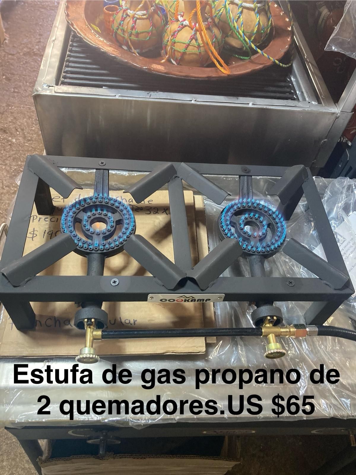Estufa Portátil De Mesa Con 2 Quemadores 