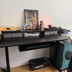 Standing Desk with Drawers and Keyboard Tray
